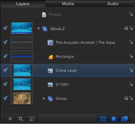 Layers list showing a cloned layer