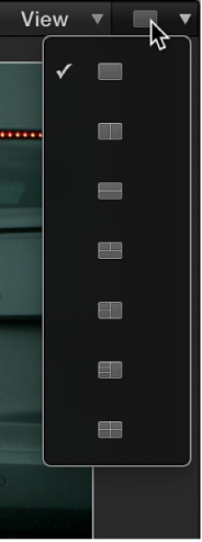 Canvas showing View Layouts pop-up menu