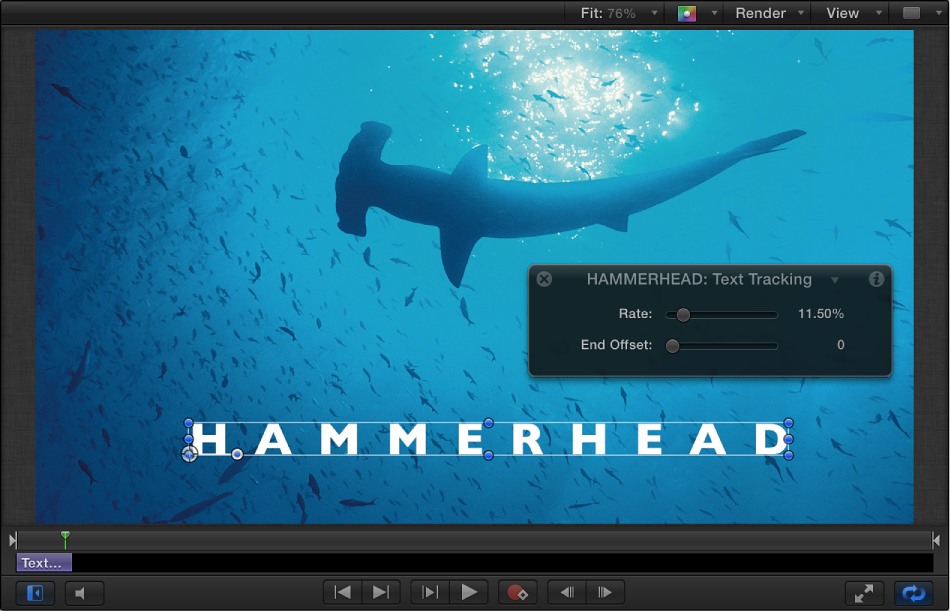 Canvas showing a text tracking rate of 11%