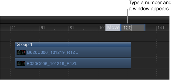 Timeline showing value field