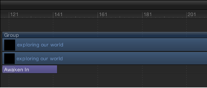Timeline showing difference between length of the behavior and text object to which it is applied