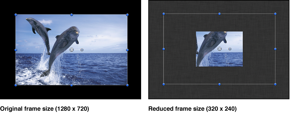Canvas showing reduced frame size