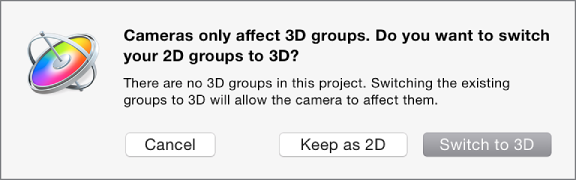 Switch to 3D dialog