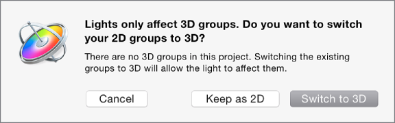 Switch to 3D dialog