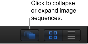  Show Collapsed Image Sequences button in the File Browser