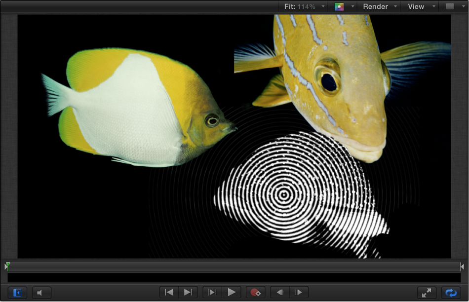 Layers list and Canvas showing a filter applied to a single layer