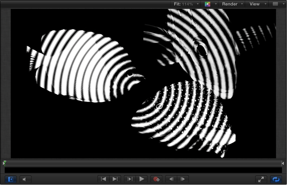 Layers list and Canvas showing a filter applied to a group