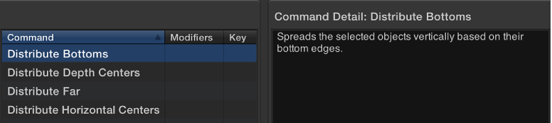 Command Editor showing selected command and brief description