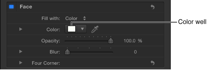 Color well control in Inspector
