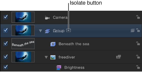Inactive Isolate button in Layers list