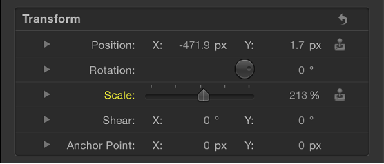 Inspector showing highlighted parameter