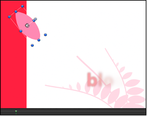 Canvas showing object in its starting position