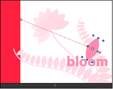 Canvas showing object at its end position