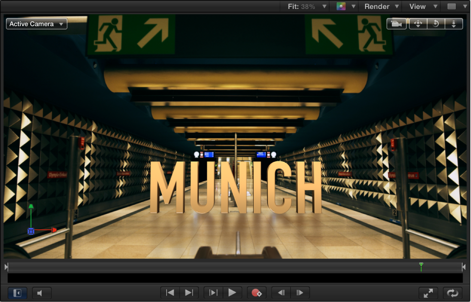 Canvas showing finished example of 3D text.