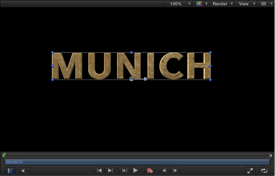 Figure. Canvas showing 3D text with style applied.