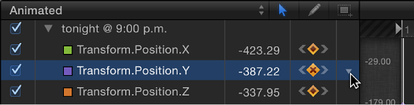 Keyframe Editor showing Animation menu icon