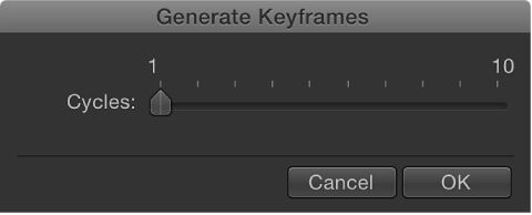 Generate Keyframes dialog