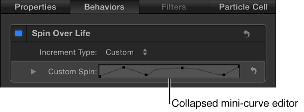 Collapsed mini-curve editor in Inspector
