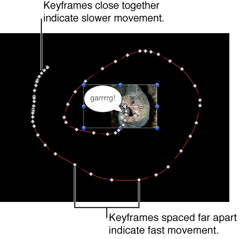 Canvas showing a handmade animation path
