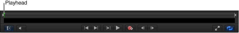 Playhead above the transport controls