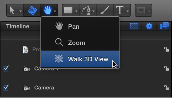 Selecting the Walk 3D View tool from the toolbar