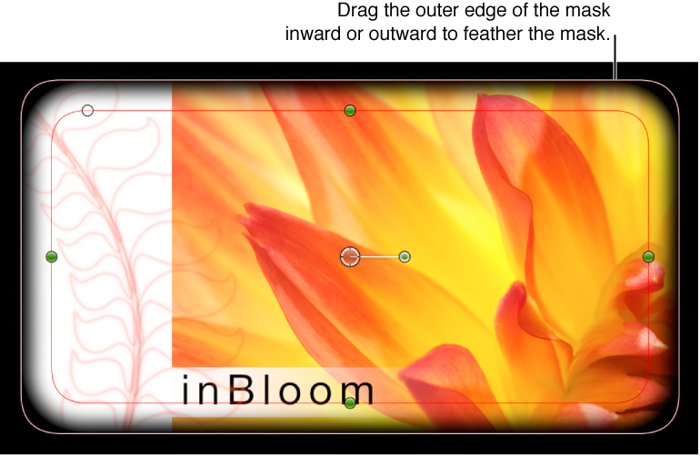 Simple mask onscreen feathering controls