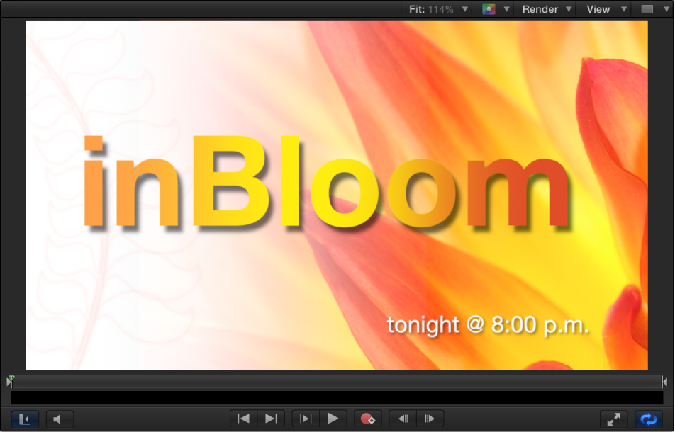 Canvas showing text and shape objects with gradient fills