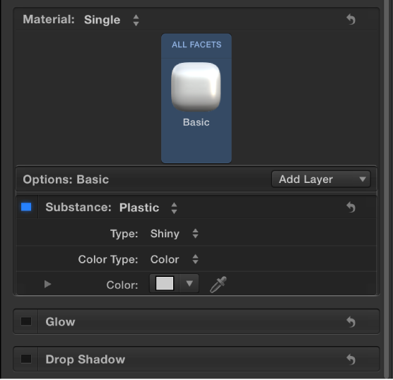 3D Text Inspector showing Basic White material