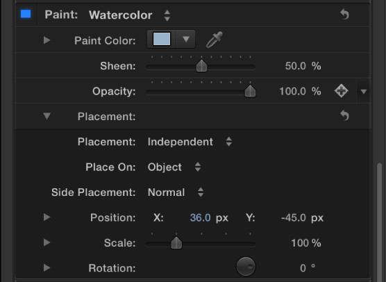 3D Text Inspector showing Placement options