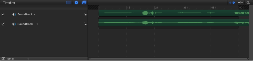 Audio Timeline containing two tracks
