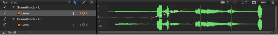 Audio waveform in the Keyframe Editor