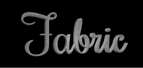 3D text in the Canvas with Tweed fabric substance applied