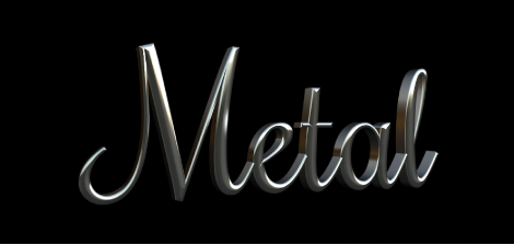 3D text in the Canvas with Aluminum metal substance applied