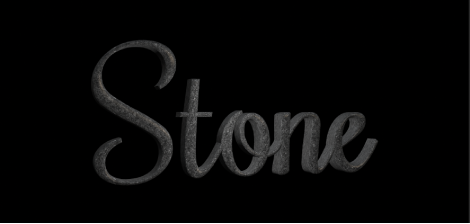 3D text in the Canvas with Dark Granite stone substance applied