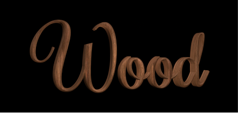 3D text in the Canvas with Walnut wood substance applied