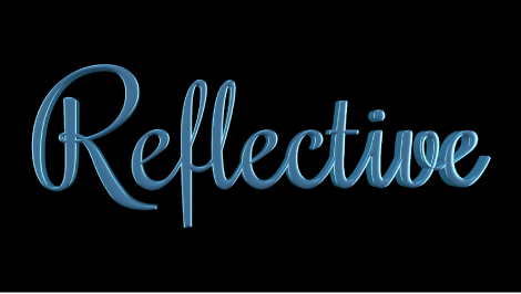 3D text in the Canvas with an applied Reflective Paint layer