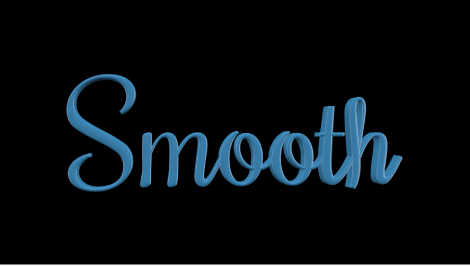 3D text in the Canvas with an applied Smooth Paint layer