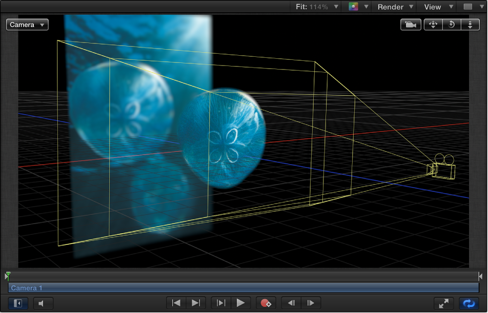 Canvas showing camera targeting layers offset in 3D space