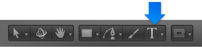 Text tool in toolbar