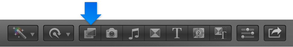Effects Browser button in the Final Cut Pro X toolbar