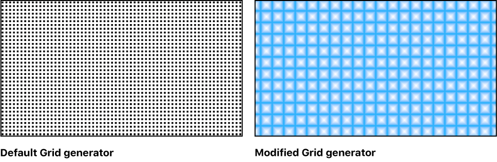 Canvas showing Grid generator with a variety of settings