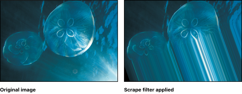 Canvas showing effect of Scrape filter