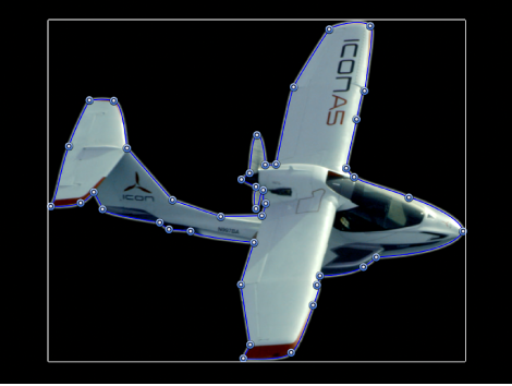 Canvas showing trackers applied to a mask