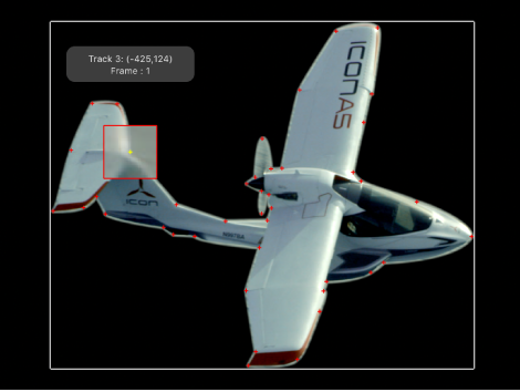Canvas showing magnified inset that appears when a tracker is dragged