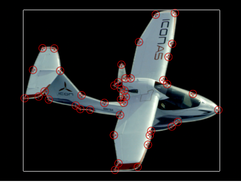 Canvas showing trackers applied to mask