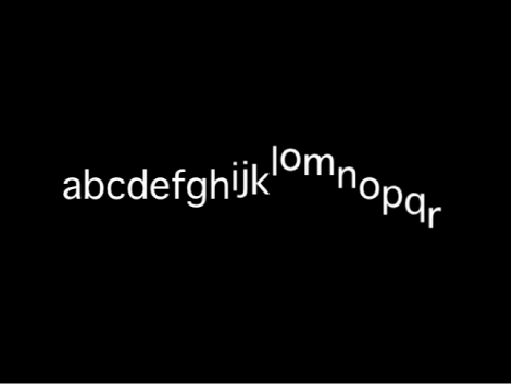 Canvas showing text sequence with Y position offset using a low variance value