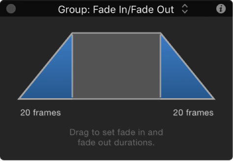 HUD showing Fade In/Fade Out behavior controls