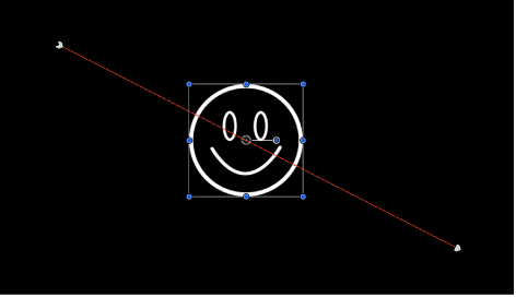 Canvas showing animation path generated by keyframes