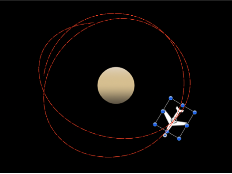 Canvas showing Orbit Around behavior combined with Random Motion behavior