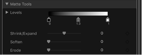 Matte Tools controls in Keyer filter